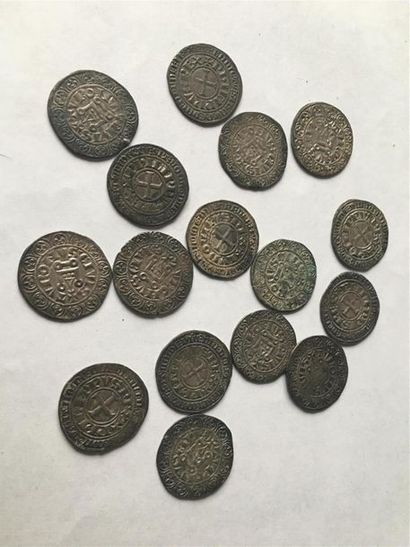 LOT DE 16 GROS TOURNOIS EN ARGENT GROS TOURNOIS...