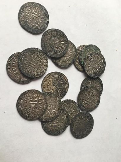 LOT DE 16 GROS TOURNOIS EN ARGENT GROS TOURNOIS...