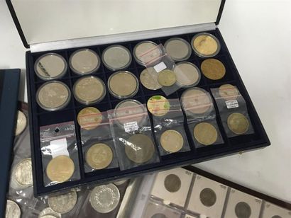 Collection de pièces de monnaies dont 5 francs,...