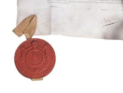 Diplôme de Chevalier du 1er Empire, signé...