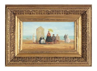École Française de la fin du XIXe siècle.
Plage...