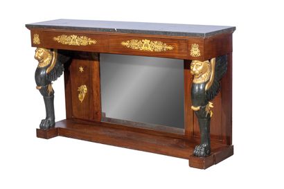 Console d’apparat en acajou et placage d’acajou...