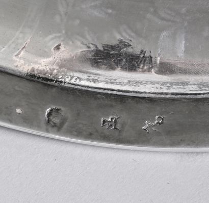 A silver bowl, lid and display stand.
The...