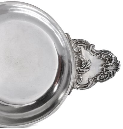 Silver bowl, cover and display stand in a...