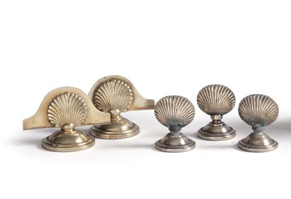 Two 800°/°° vermeil menu holders in the shape...