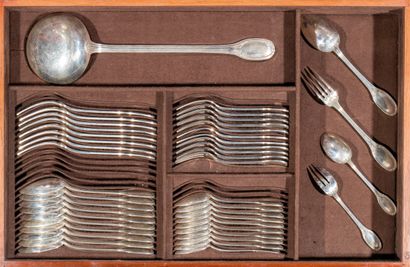A 950°/°° silver household set, decorated...