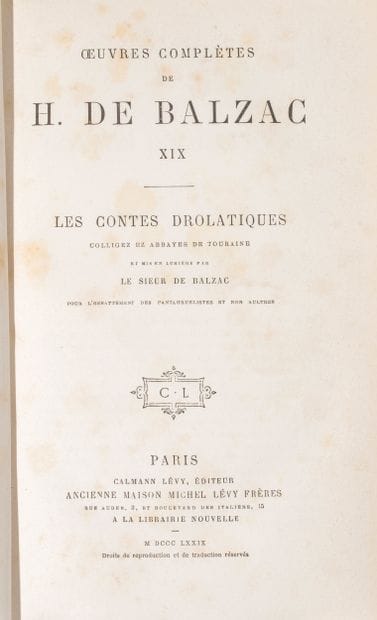Honoré de BALZAC (1799-1850). Œuvres complètes....