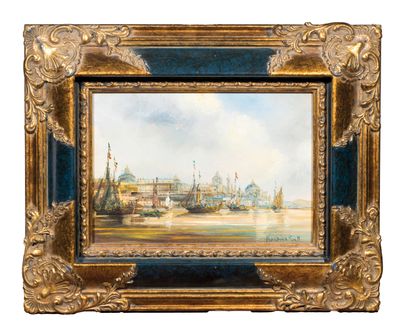 Roch KORDIAN (né en 1950).
Venise.
Huile...