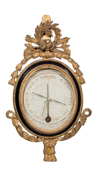 Baromètre Thermomètre de Réaumur en bois...