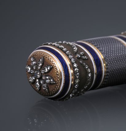 Wax case in yellow gold 750°/°° enameled...