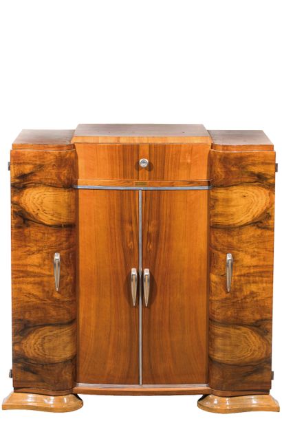 Meuble Radio/Tourne disque en bois de placage...