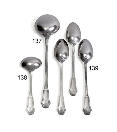Gustave KELLER. Paris.
Ladle in 950°/°° silver.
Minerve...
