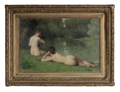 Emmanuel BENNER (1836-1896).
Au bord de l’eau.
Huile...