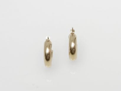 Pair of 750°/°° yellow gold earrings with...