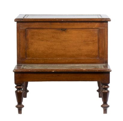 Mahogany bookcase step stool, dark, with...