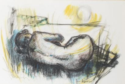 Modern School.
Large Reclining Nude.
Colored...
