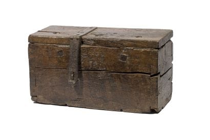 Rectangular chest made of solid natural wood,...