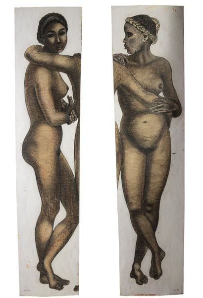 École moderne. XXe siècle.
Triptyque aux...