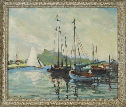 Jean BERRUER (XXe siècle).
Bord de mer avec...