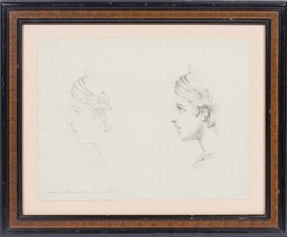 École du XIXe siècle. 
Études de femme.
Dessin...