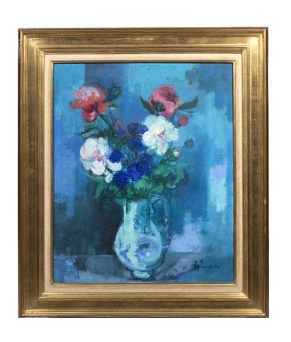 José PALMEIRO (1901–1984).
Peonies.
Oil on...