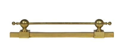 Pair of brass andirons with their irons,...