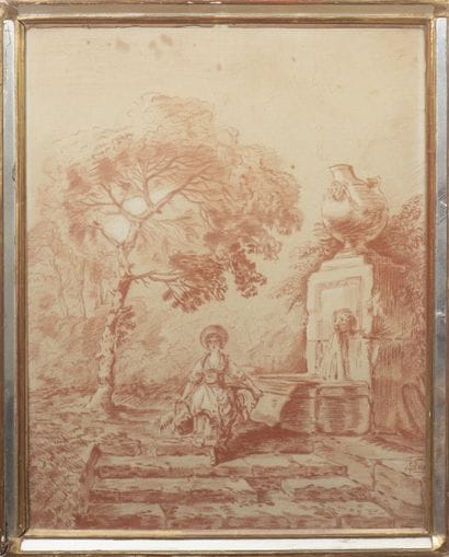 D'après Hubert ROBERT (1733-1808).
Lavandière...