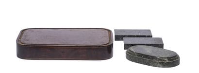 Set consisting of a base for a pendulum globe,...
