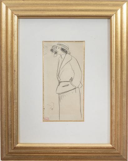 Fernand PIET (1869–1942).
Woman with a Hat.
Pencil....