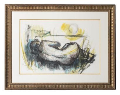 Modern School.
Large Reclining Nude.
Colored...