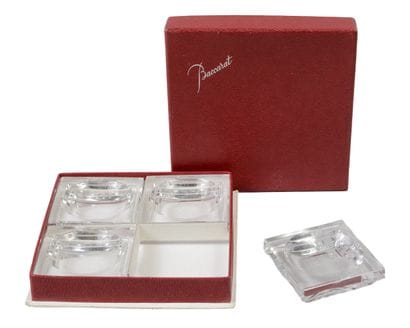 Baccarat.
Four square Baccarat crystal salt...