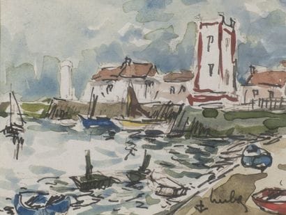 Fernand HERBO (1905-1995).
Bord de mer avec...