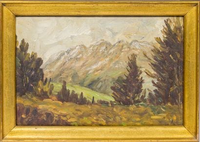 2 Tableaux.
F. TROYEN. Paysage avec vaches...