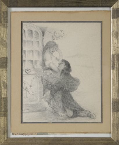 Léon WILLETTE (1857-1926).
L’étreinte.
Dessin...