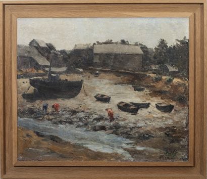 BILLS.
View of Tréboul.
Oil on canvas, signed...