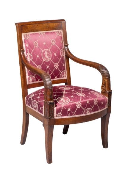 Mahogany and mahogany veneer armchair with...