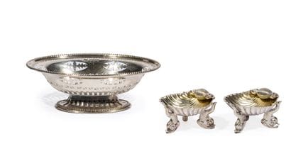Ensemble en argent anglais (925°/°°) comprenant:...