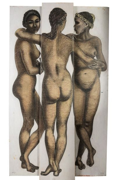 École moderne. XXe siècle.
Triptyque aux...