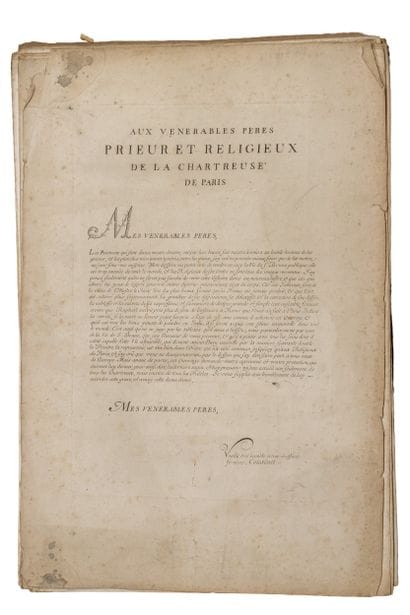 Aux vénérables Pères Prieur et Religieux...