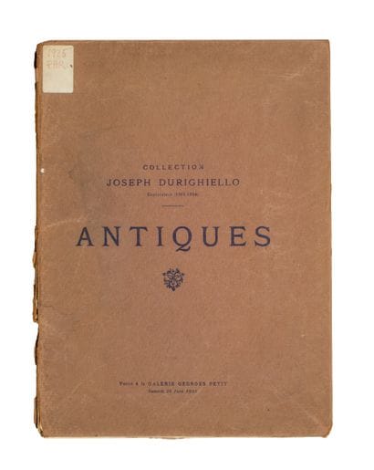 Joseph DURIGHIELLO Collection. Antiques....
