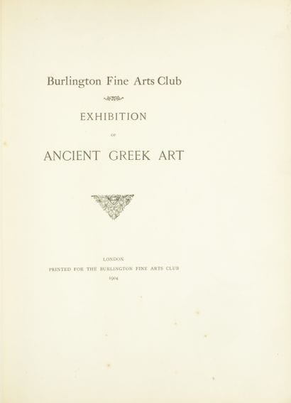 Burlington Fine Arts Club. Exhibition of...