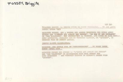 BRIGITTE FOSSEY – SET OF 5 PHOTOGRAPHS
A...