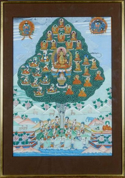 Tanka.
Showing the tree of the refuge. Gouache....