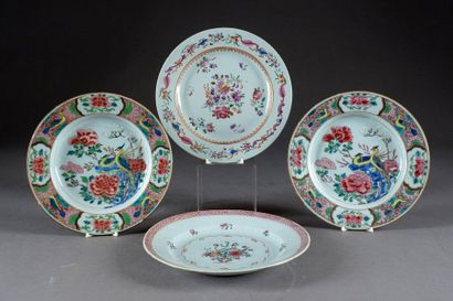 CHINE.
Five export porcelain plates of the...