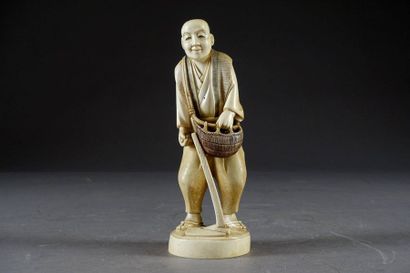 Okimono.
Figuring a peasant, with a hoe,...