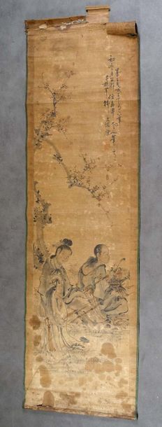 Kakemono.
Couple at the basket of Flowers...