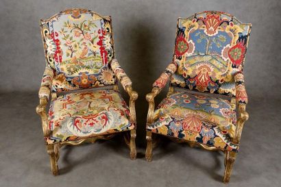 Paire de Fauteuils Louis XIV.
Inclined and...