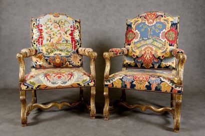 Paire de Fauteuils Louis XIV.
Inclined and...