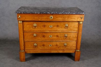 Commode.
Topped with a gray marble with white...