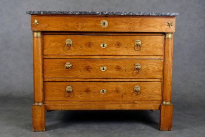 Commode.
Topped with a gray marble with white...